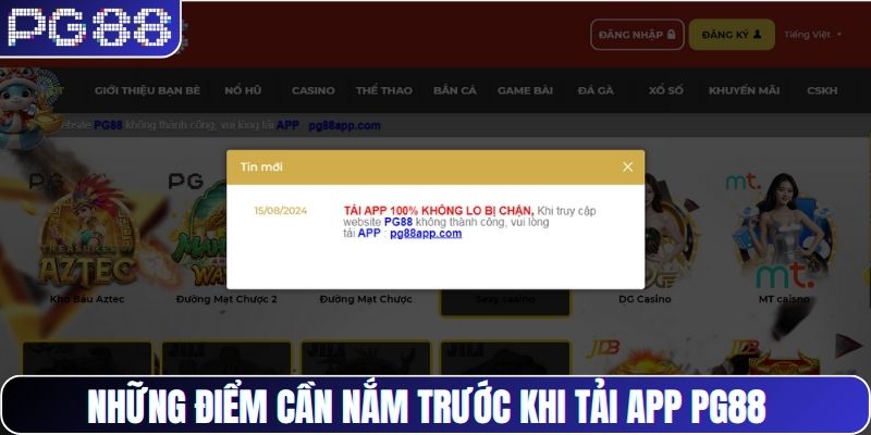 Những điểm cần nắm trước khi tải app PG88 