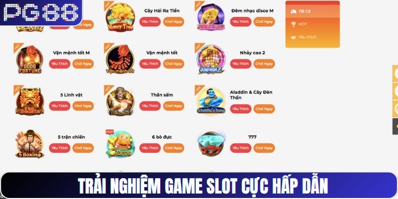 Trải nghiệm game slot cực hấp dẫn